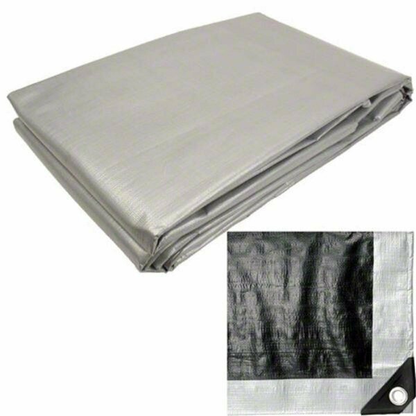 Nunc Patio Supplies 16 x 20 in. Polyethylene Storage Tarp Cover; Silver & Black NU3242054